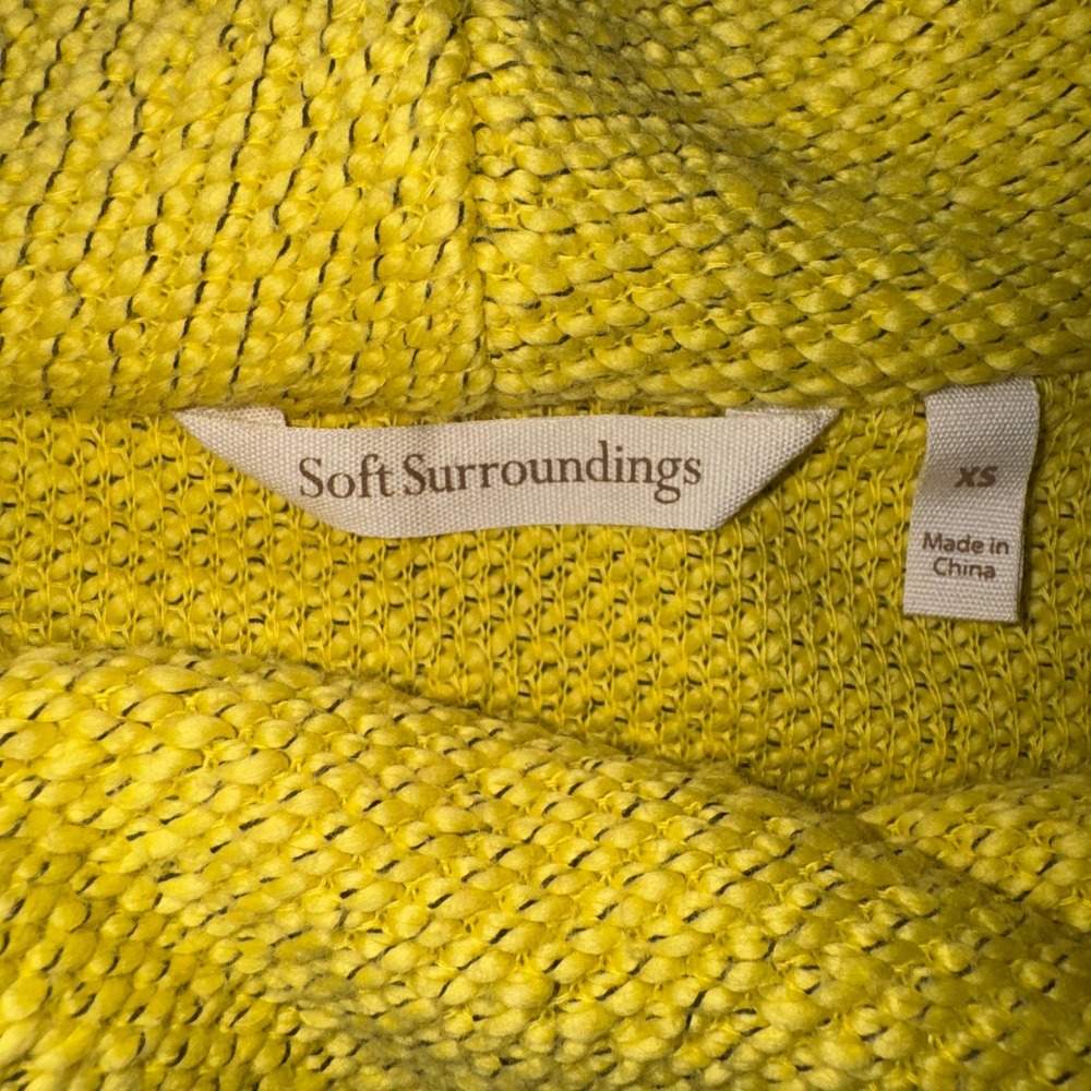 Soft Surroundings Cowl‎ Neck Asymmetrical Button Detail Sweater Tunic Yellow XS - Picture 5 of 5